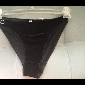 Bikini panties black velvet Size L